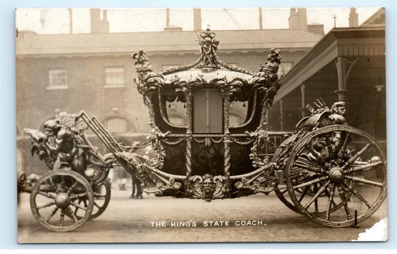 *King's State Coach King Edward VII London Royalty UK Vintage Photo Postcard C87