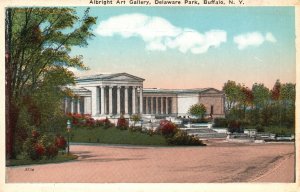 Vintage Postcard 1920's Albright Art Gallery Delaware Park Buffalo New York NY