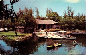 Greynolds Park Dade County Miami Florida Canoes Scenic Chrome Postcard 