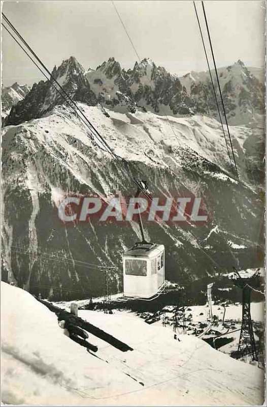 Old Postcard SUPER CHAMONIX-Telepherique The Pras-the-Flegere (1894m) Needles...