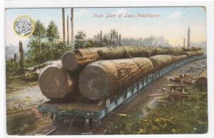 Train Load of Logs Railroad Washington 1910c postcard