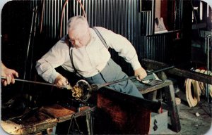 Making Steuben Glass Corning Center New York Postcard VTG UNP Dexter Vintage 