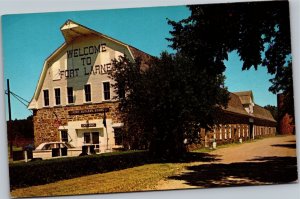 Postcard KS Fort Larned Enlisted Men's Barracks curio store