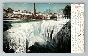 Paterson NJ- New Jersey, Passaic Falls In Winter Waterfall View Vintage Postcard 