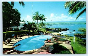 HILO, Hawaii ~ Big Island ~  The NANILOA HOTEL Swimming Pool c1950s   Postcard