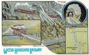 Welsh Highland Railway Aberglaslyn Pass Bryn Y Felin Bridge Poster Postcard