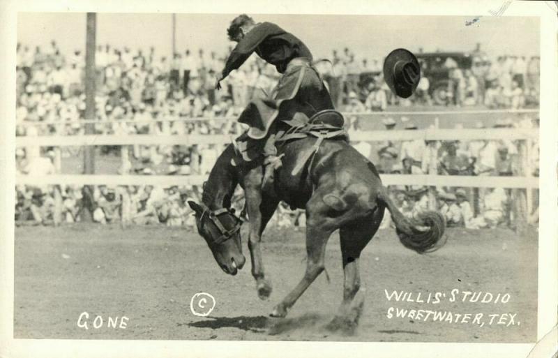 Sweetwater, Texas, Bronc Riding, Rodeo (1930s) Willis Studio RPPC (1)