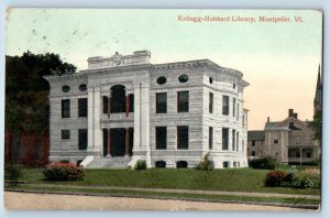 Montpelier Vermont VT Postcard Kellogg-Hubbard Library Building Exterior 1911