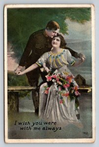 1919  Sullivan  Ohio   WW1 Soldier I Wish You Were With Me Always  Postcard