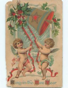 Pre-Linen New Year CHERUBS RING THE BELLS AB2662