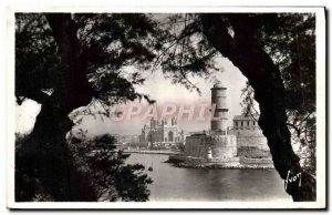 Old Postcard Marseille Fort St John and The Cathedral