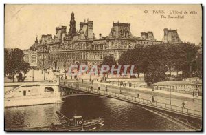 Old Postcard Paris L & # 39Hotel City Boat Peniche