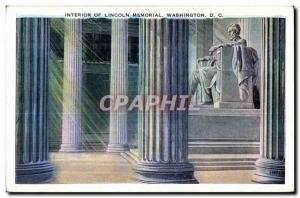 Old Postcard Interior Of Lincoln Memorial Washington