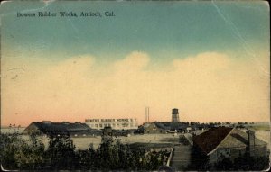 Antioch California CA Bowers Rubber Works Factory c1910 Vintage Postcard