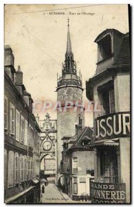 Old Postcard Auxerre Tour L & # 39Horloge