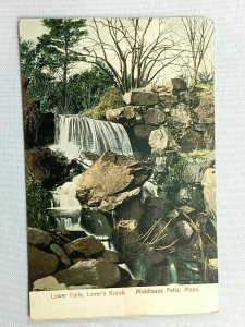 Vintage Postcard 1900's Lower Falls Lover's Brook Middlesex Fells MA