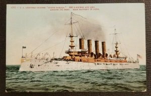 Mint Vintage Hand Colored Postcard US Navy Armored Cruiser South Dakota ACR 9