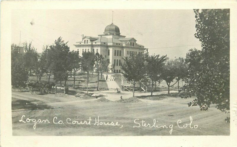 1910 Sterling Colorado Logan County Courthouse RPPC Photo Postcard 21-5850