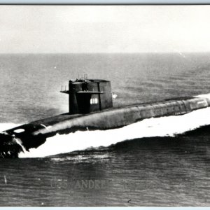 c1960s USS Andrew Jackson Nuclear Ballistic Missile Submarine Real Photo PC A283