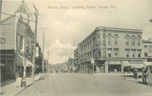 Missouri Macon Rollins Street looking North Patton Postcard 22-5455