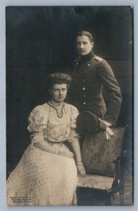 PRUSSIAN PRINCE EITEL FRITZ & SOPHIE CHARLOTTE ANTIQUE REAL PHOTO POSTCARD RPPC