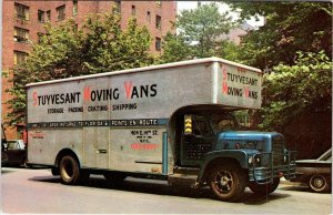 NY New York City STUYVESANT MOVING VANS New Address ca1950s ADVERTISING Postcard