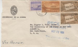HAVANA - HABANA / UNIVERSITY OF HABANA - 1951 COVER to USA - Special Delivery