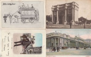 London Policeman Police incl Comic Transport 4x Old Postcard s