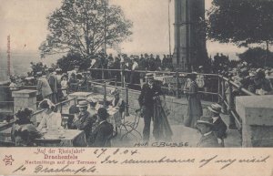 Revelling at Nachmittags Restaurant Terrasse Drachenfels German Postcard