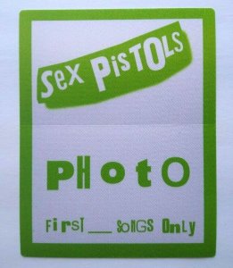 Sex Pistols Punk Rock Music Backstage Pass Original 1996 Reunion Concert Green