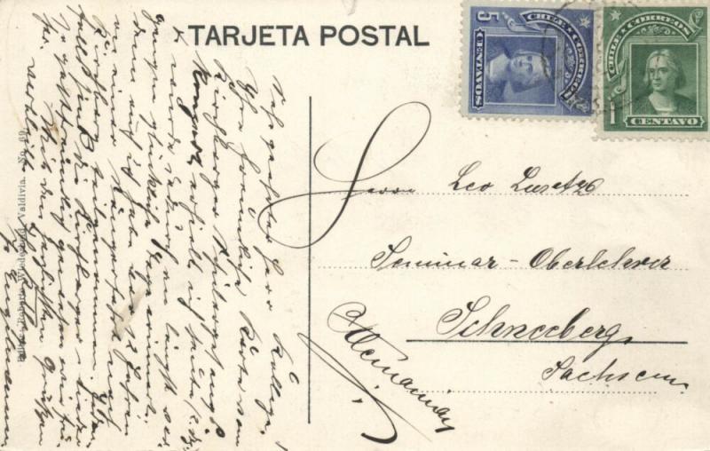 chile, VALDIVIA, El Correo, Newspaper, Banco Aleman Transatlantico (1910s) Stamp