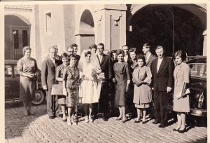 Real Photo 60s Germany Passau social history wedding mariage groom bride