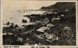 Levuka Fiji Birdseye View c1910s-30s Real Photo Postcard