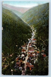 Burke Idaho Postcard Gorge Gulch Looking Hercules Mine Showing Park 1910 Vintage