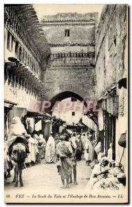 Old Postcard From Fez Souk Tala And & # 39Horloge De Bou Anania