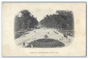 c1905 View Of Central Avenue Belle Isle Park Detroit Michigan MI Postcard