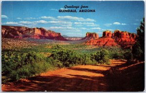 VINTAGE POSTCARD RED ROCK RANCH ROAD VIEW AT OAK CREEK CANYON ARIZONA