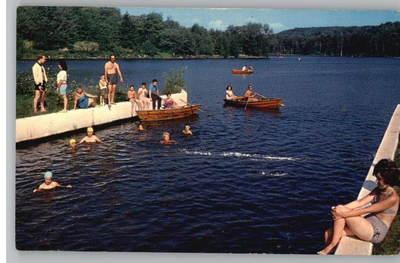 Postcard..Tanzville Hotel Lake Scene..Parksville,New York/NY