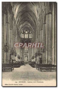 Old Postcard Bourges Interior De La Cathedrale