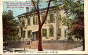 Illinois Springfield Home Of Abraham Lincoln 1922