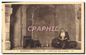 Old Postcard Chateau d'If Marseille L'Abbe Faria in prison