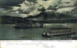 Ohio River By Moonlight Ferry Boats, Ship Unused 