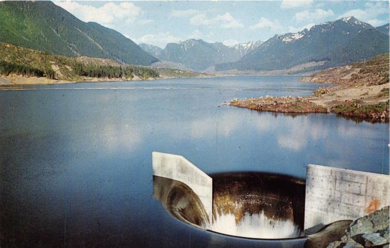 SULTAN WASHINGTON SPADA LAKE~CULMBACK DAM~MORNING GLORY SPILLWAY POSTCARD 1960s