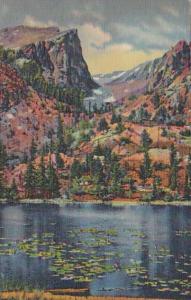 Colorado Nymph Lake and Hallett Peak Rocky Mountain National Park Curteich