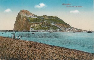 Gibraltar rock from the beach vintage postcard