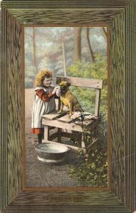 \Little girl washing her dog\ Tuck Happy Childhood Series PC