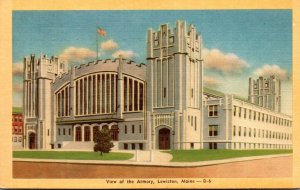 Maine Lewiston View Of The Armory Curteich