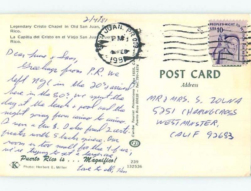 Pre-1980 CHURCH SCENE San Juan Puerto Rico PR A8716