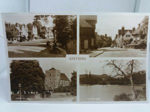 Vintage Multiview Postcard Steyning Church Street Wiston Pond Village Post 1967