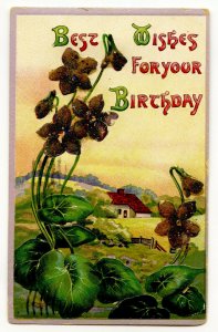 Best Wishes For Your Birthday Vintage Embossed Postcard Standard View Card 